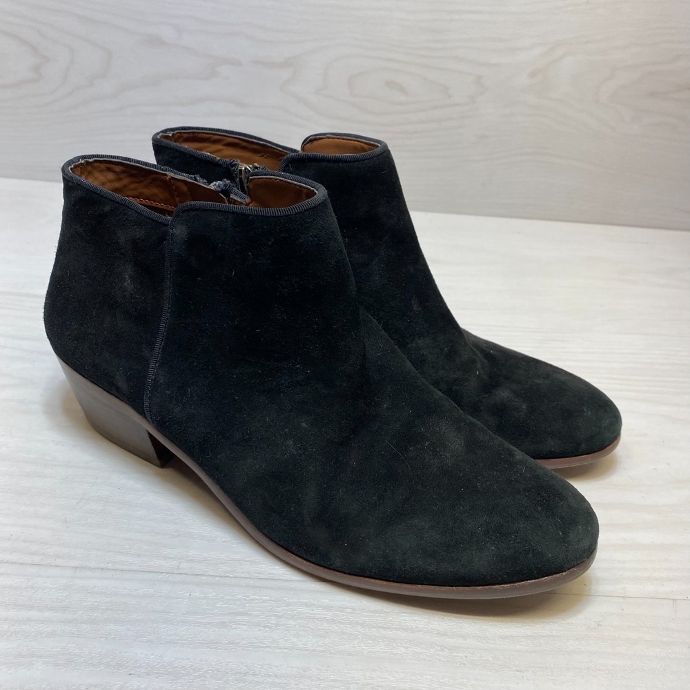 Sam Edelman Petty Ankle Booties Womens Size 9M Black Suede Leather Side Zipper